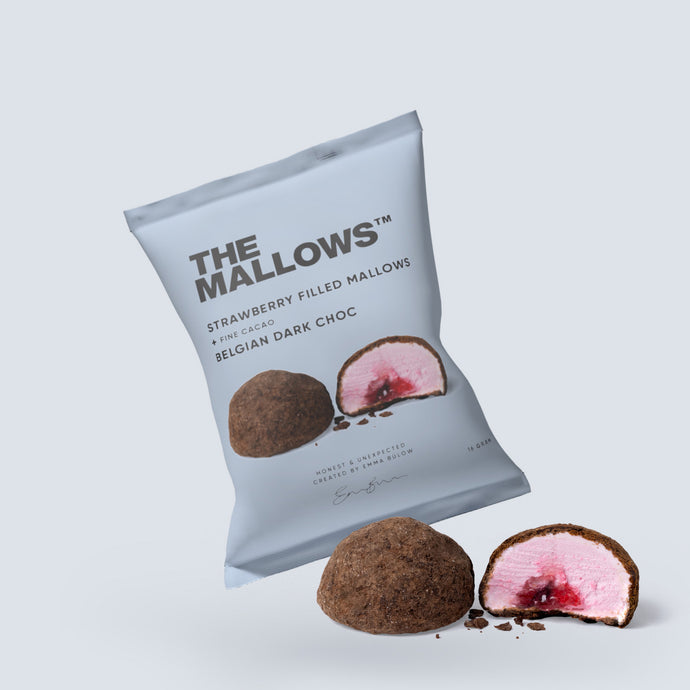 The Mallows, Flowpack, STRAWBERRY FILLED MALLOWS & BELGIAN DARK CHOC